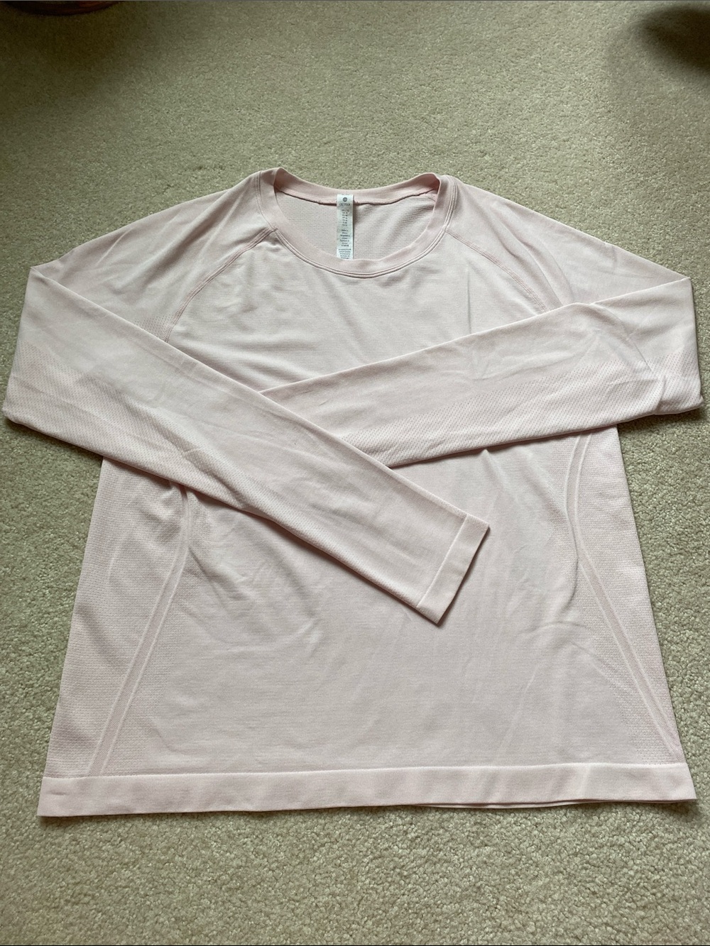 CRZ YOGA Pale Pink Long Sleeve Performance Tee